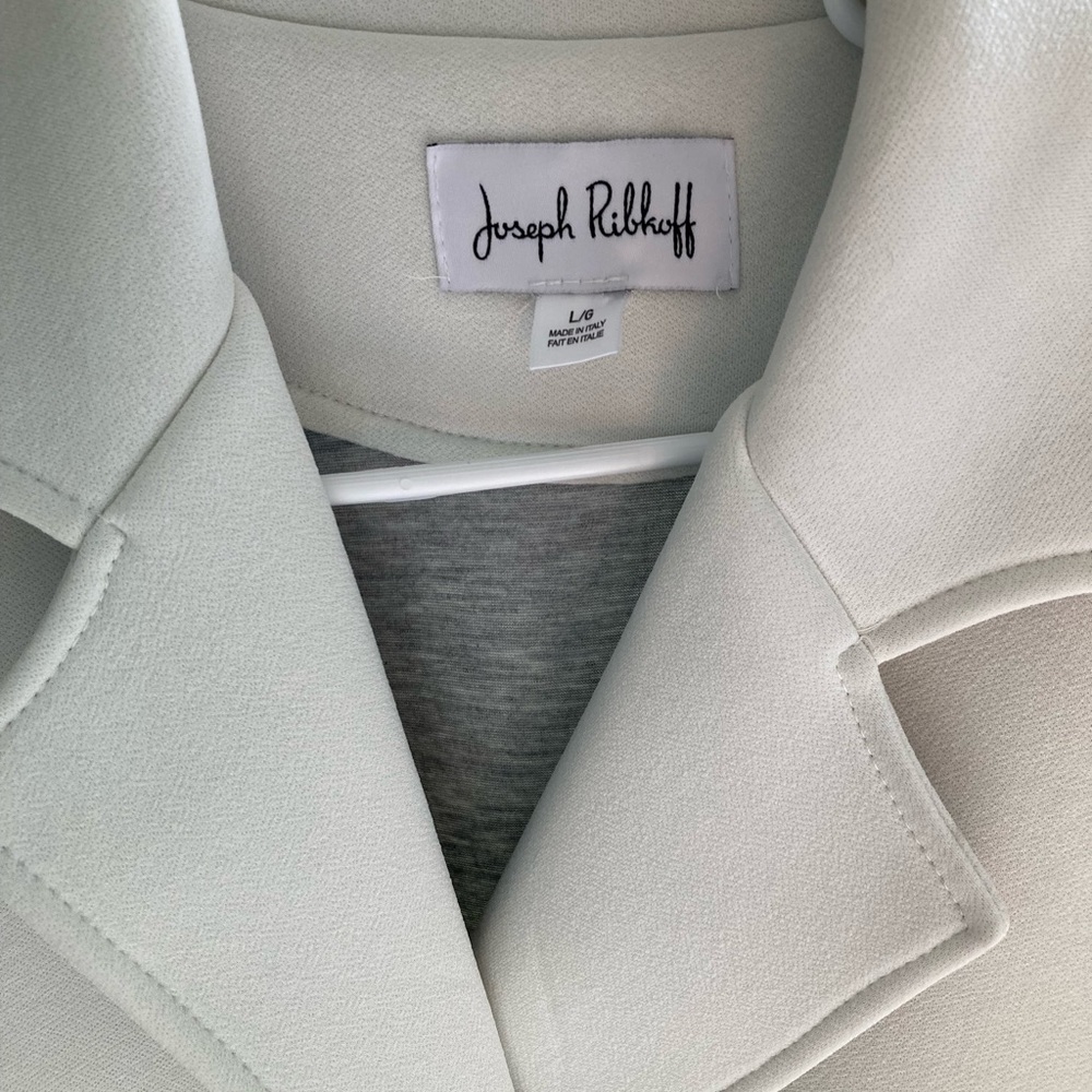 Joseph Ribkoff White Pea Coat with Black Buttons - Picture 3 of 3